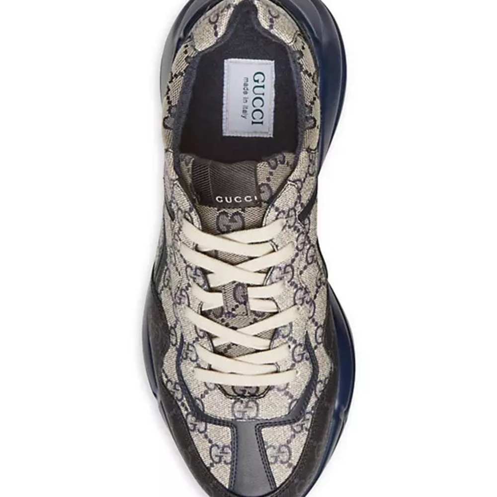 Gucci Blue and Cream Sneakers - Picture 6 of 10